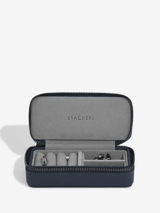 Pudełko podróżne na biżuterię Travel Medium Stackers Pebble granatowe