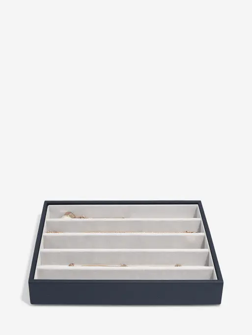 Szkatułka na biżuterię Stackers Pebble pięciokomorowa classic granatowa