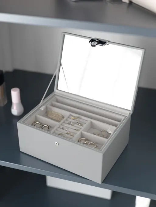 Pebble Grey Luxury Classic Jewellery Box