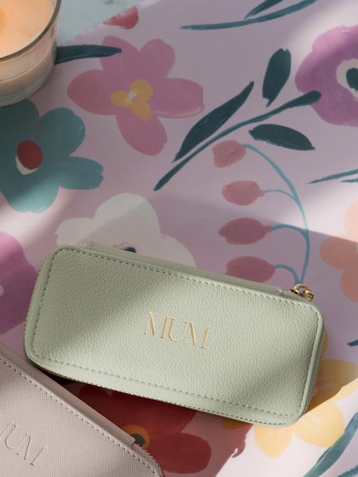 Sage Green Mum Medium Zipped Jewellery Box