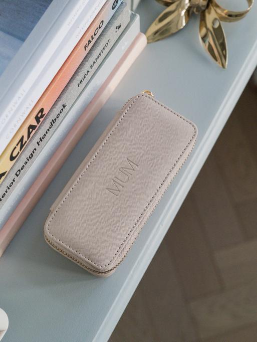 Taupe Mum Medium Zipped Jewellery Box