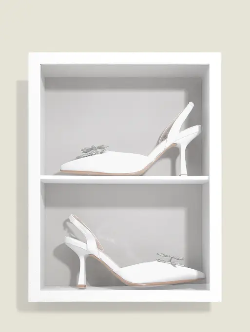 White Shoe Glass Display Frame