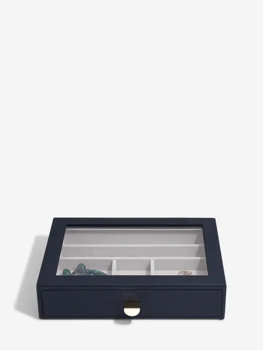 Navy Pebble Classic Jewellery Box Display Drawer