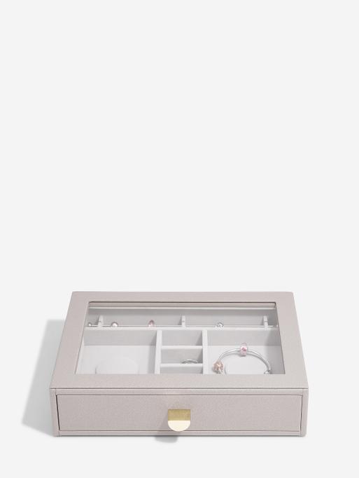 Szkatułka na charmsy Stackers classic taupe z szufladą i szklaną pokrywką