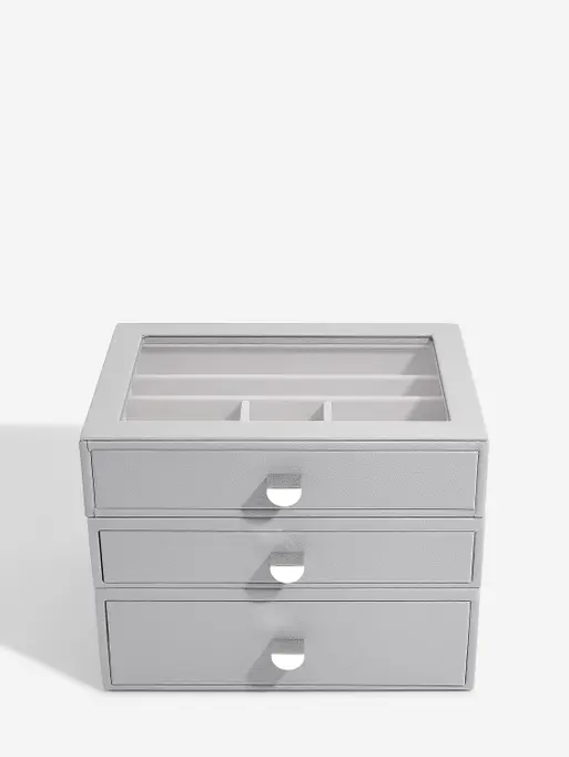 Pebble Grey Classic Jewellery Box (with drawers)