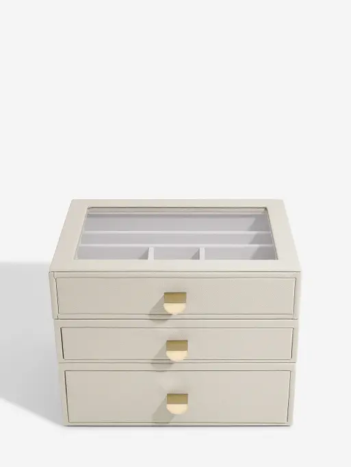 Oatmeal Classic Jewellery Box (with drawers)