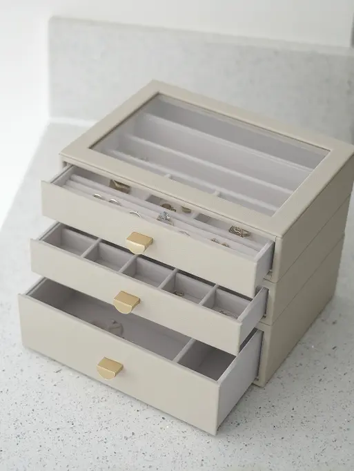 Oatmeal Classic Jewellery Box (with drawers)