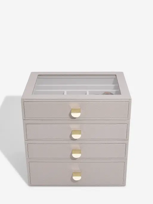 Szkatułka na biżuterię Stackers classic taupe z 4 szufladami