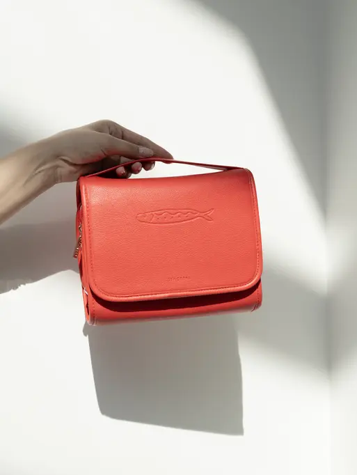 Red Small Hanging Washbag Summer Stamp Edition