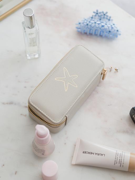 Oatmeal Medium Travel Jewellery Box Summer Stamp Edition