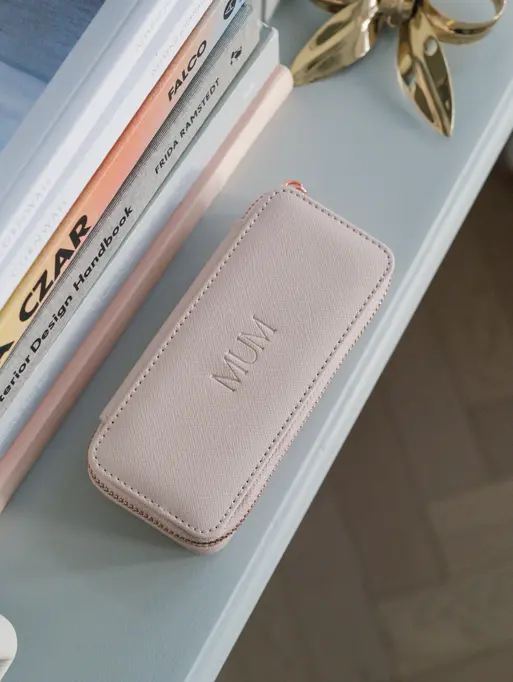 Blush Pink Mum Medium Zipped Jewellery Box