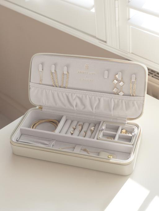Abbott Lyon X Stackers Oatmeal Zipped Jewellery Box