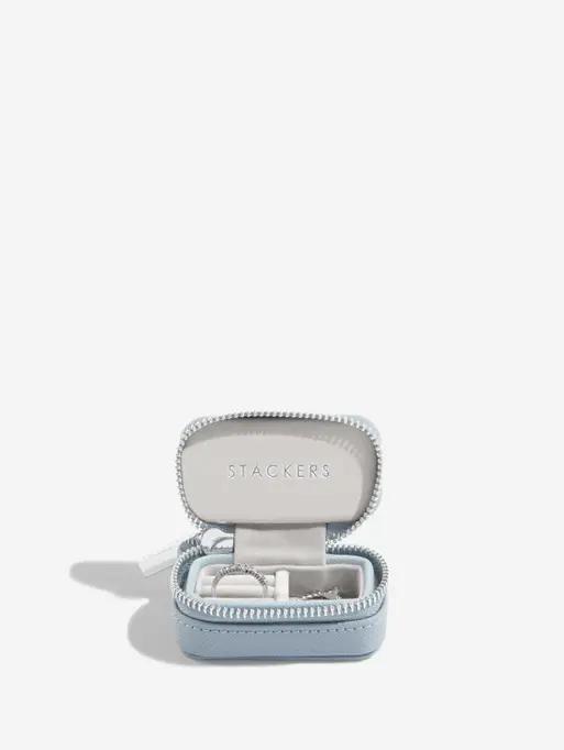 Dusky Blue Petite Zipped Jewellery Box