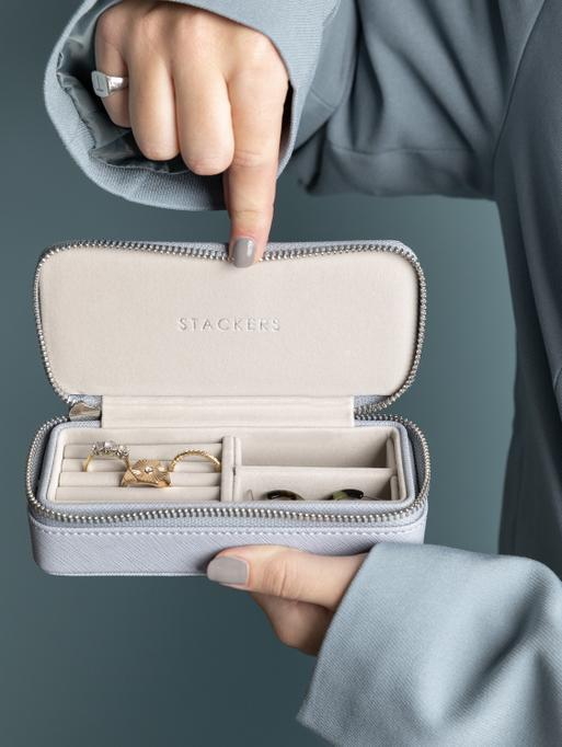 Pudełko podróżne na biżuterię Travel Medium Stackers dusky blue