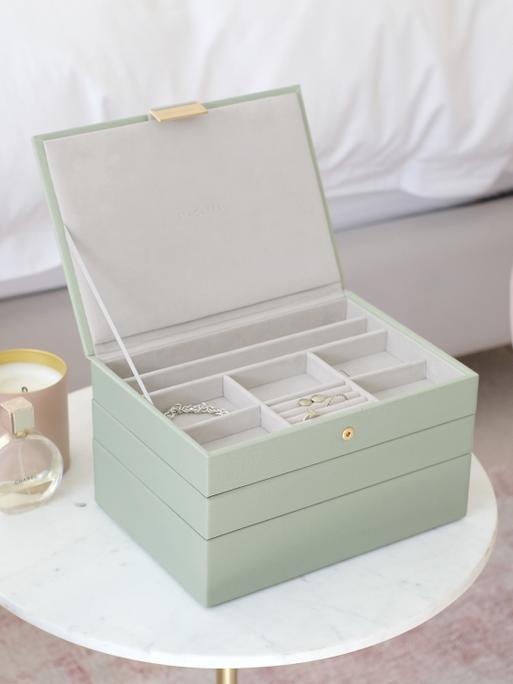 Sage Green Classic Jewellery Box Set of 3