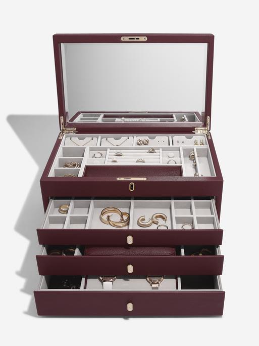 Burgundy Large Luxury Jewellery Box