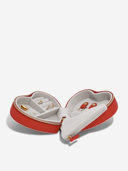 Red Mum Heart Travel Jewellery Box