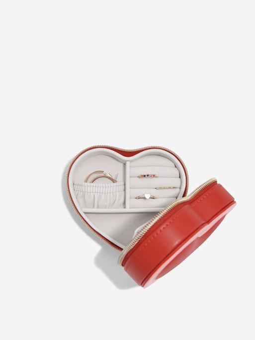 Red Mum Heart Travel Jewellery Box