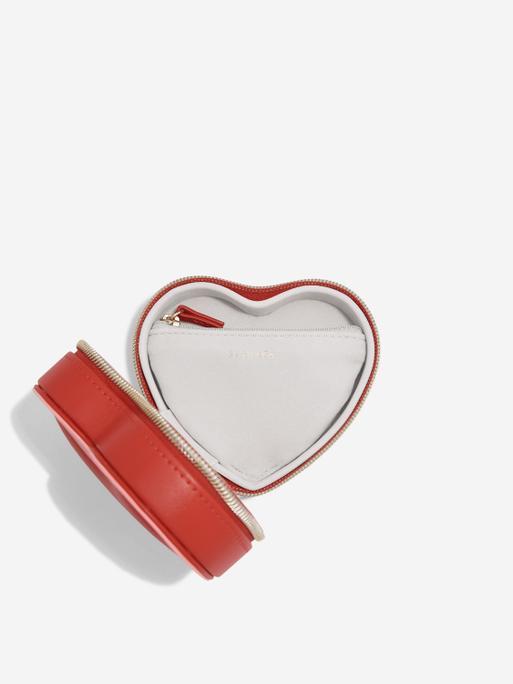 Red Mum Heart Travel Jewellery Box