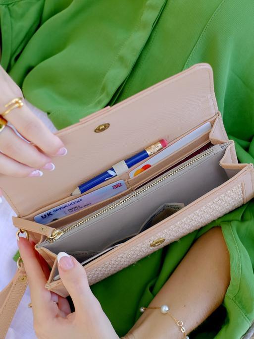 Blush Raffia Purse
