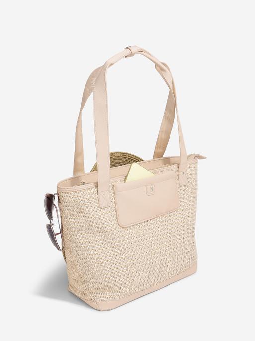 Blush Raffia Tote Bag