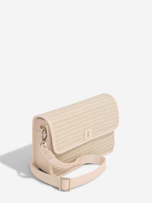 Blush Raffia Crossbody Bag