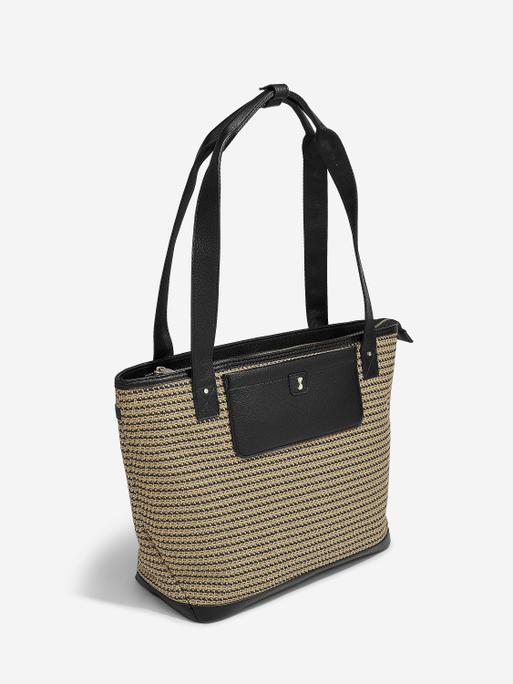 Black Raffia Tote Bag