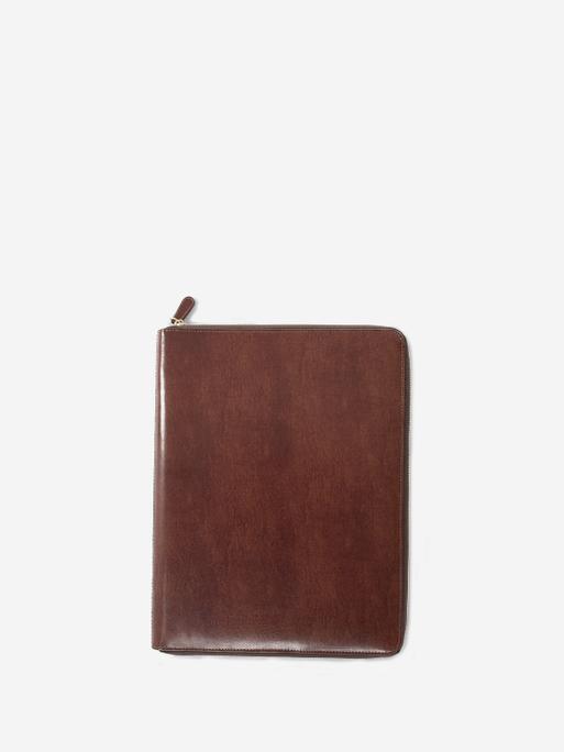 Windsor Chestnut Brown A4 Zipped document folder