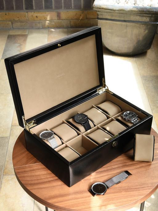 Windsor Black 10 Piece Watch Box