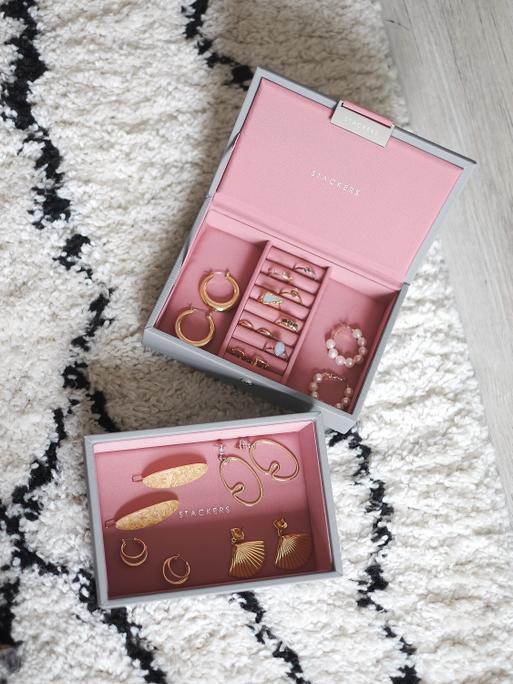 Grey & Rose Mini Jewellery Box Set of 2