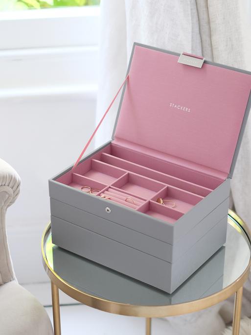 Grey & Rose Classic Jewellery Box Set of 3