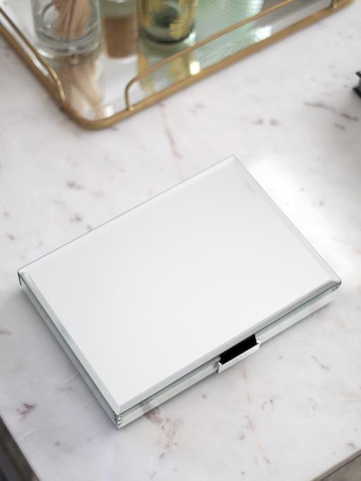Clear Glass Classic Jewellery Box Lid - Imperfect lining