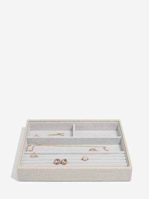 Szkatułka na biżuterię Stackers Croc poczwórna classic putty