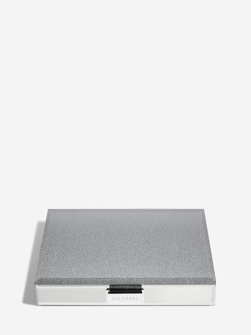 Graphite Glitter Glass Classic Jewellery Box Set of 3