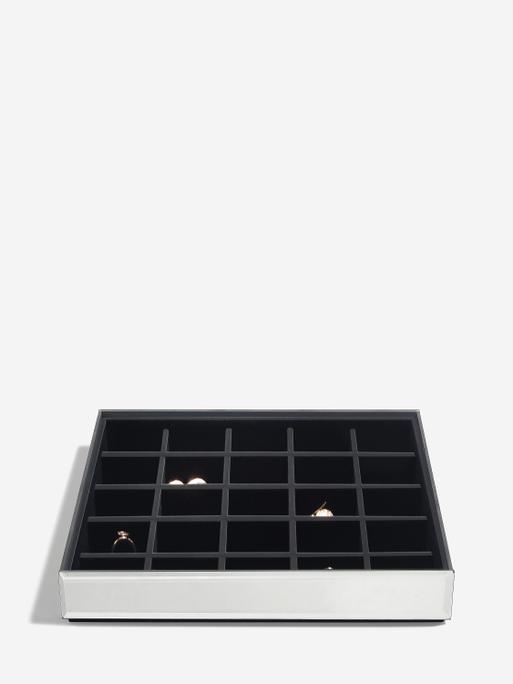 Graphite Glitter Glass Classic Jewellery Box Set of 3