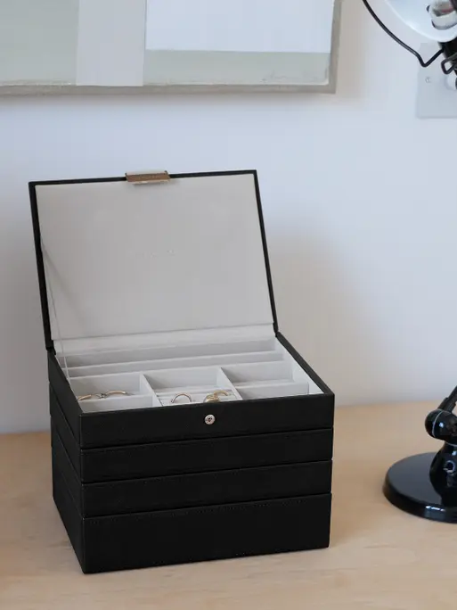 Black Classic Jewellery Box Set of 4