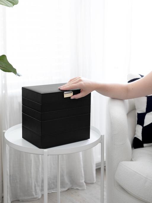 Black Classic Jewellery Box Set of 5