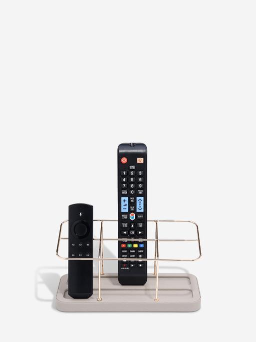Taupe & Gold 6 Section Remote Control Holder
