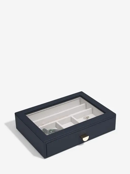 Navy Pebble Classic Jewellery Box Display Drawer