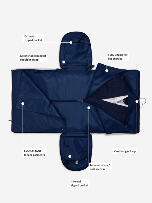 Navy Weekend Suit Bag - Stiff Zip