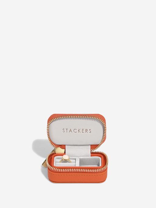 Orange Petite Zipped Travel Jewellery Box