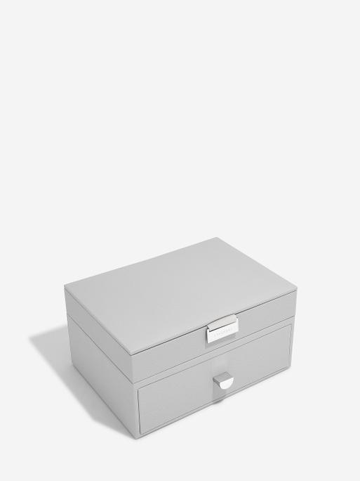 Pebble Grey Classic Jewellery Box 1-Drawer Set