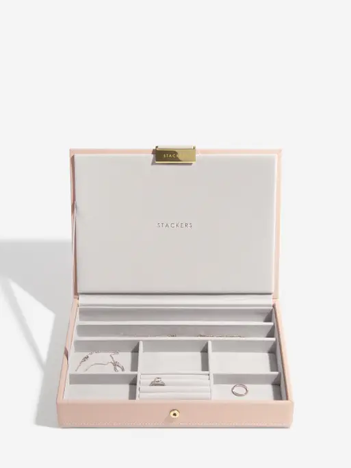 Blush Pink & Champagne Gold Classic Jewellery Box 1-Drawer Set