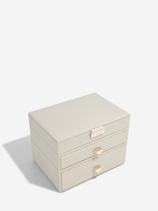 Oatmeal Classic Jewellery Box 2-Drawer Set