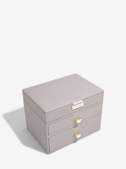 Taupe Classic Jewellery Box 2-Drawer Set
