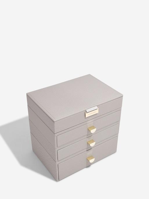 Taupe Classic Jewellery Box 3-Drawer Set