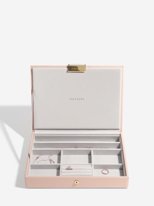Blush Pink & Champagne Gold Classic Jewellery Box 3-Drawer Set