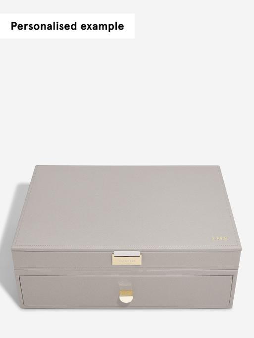 Taupe Supersize Jewellery Box 1-Drawer Set