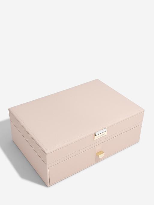 Blush Pink & Champagne Gold Supersize Jewellery Box 1-Drawer Set