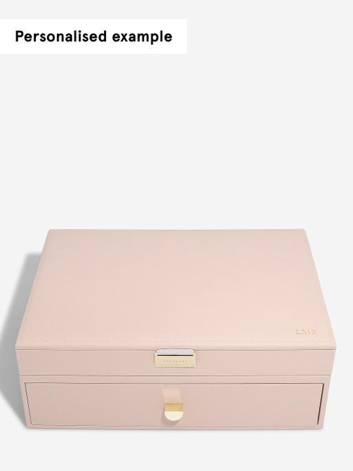 Blush Pink & Champagne Gold Supersize Jewellery Box 1-Drawer Set